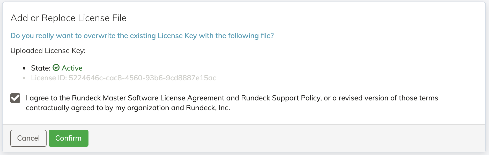 Agree to the Rundeck Master Software License Agreement