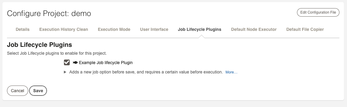 Job Lifecycle Plugins Tab